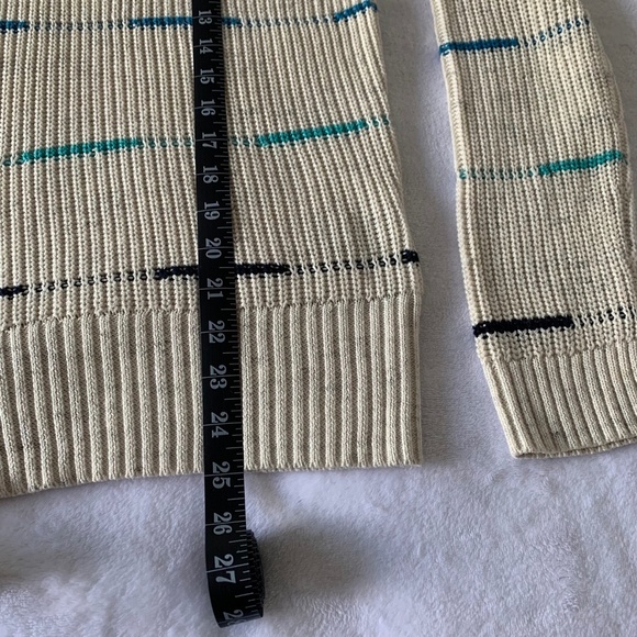 Nic+zoe Fresh Path Tie Hem Blue Striped Pullover Milk-White Sweater Size… - Picture 14 of 14